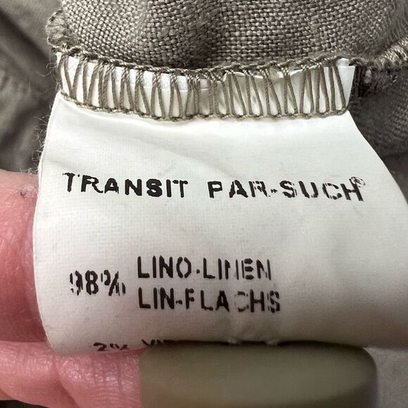 Transit Par-Such Green V-Neck Above Knee Button Front Long Sleeve Dress Size 4 - Picture 11 of 16